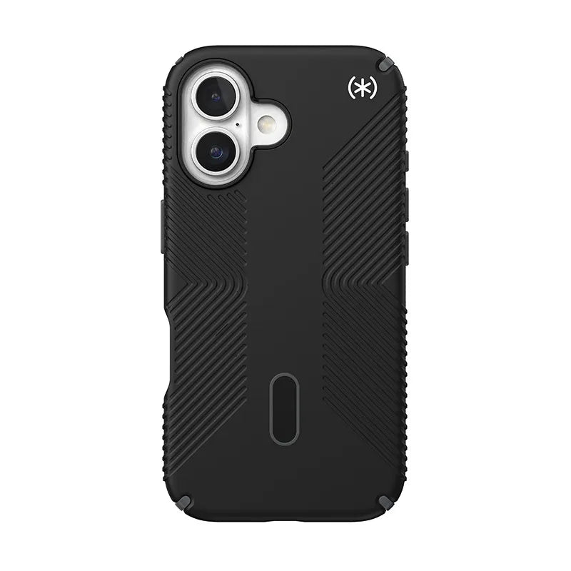 Speck Presidio2 Grip ClickLock & MagSafe - Dėklas iPhone 16 (Juoda / Skalūno pilka / Balta)