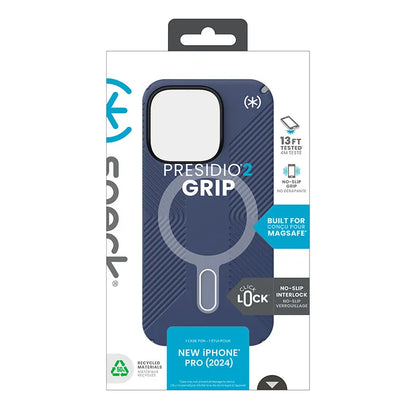 Speck Presidio2 Grip ClickLock & MagSafe - Dėklas iPhone 16 Pro (Coastal Blue / Dust Gray / White)