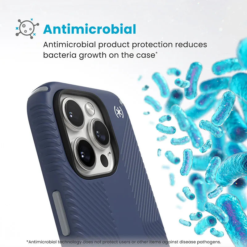 Speck Presidio2 Grip ClickLock & MagSafe - Dėklas iPhone 16 Pro (Coastal Blue / Dust Gray / White)