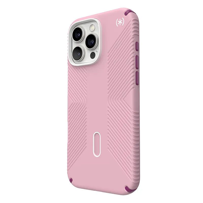 Speck Presidio2 Grip ClickLock & MagSafe – dėklas iPhone 16 Pro Max (trečiadienio rožinė / šermukšnio violetinė / balta)