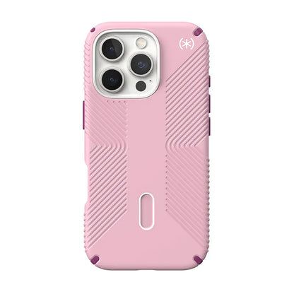 Speck Presidio2 Grip ClickLock & MagSafe – dėklas, skirtas iPhone 16 Pro (trečiadienio rožinė / Boysenberry violetinė / balta)
