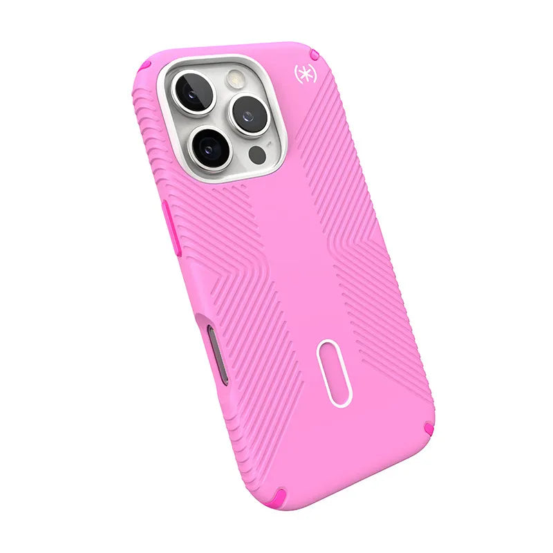 Speck Presidio2 Grip ClickLock & MagSafe – iPhone 16 Pro dėklas (True Pink / Shocking Pink / White)