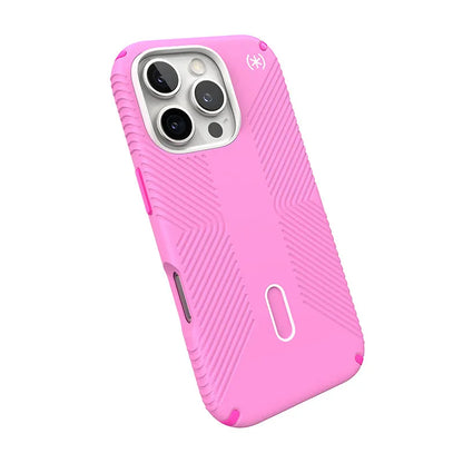 Speck Presidio2 Grip ClickLock & MagSafe – iPhone 16 Pro dėklas (True Pink / Shocking Pink / White)