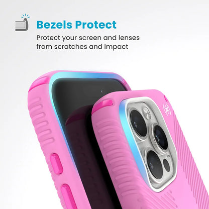 Speck Presidio2 Grip ClickLock & MagSafe – iPhone 16 Pro dėklas (True Pink / Shocking Pink / White)
