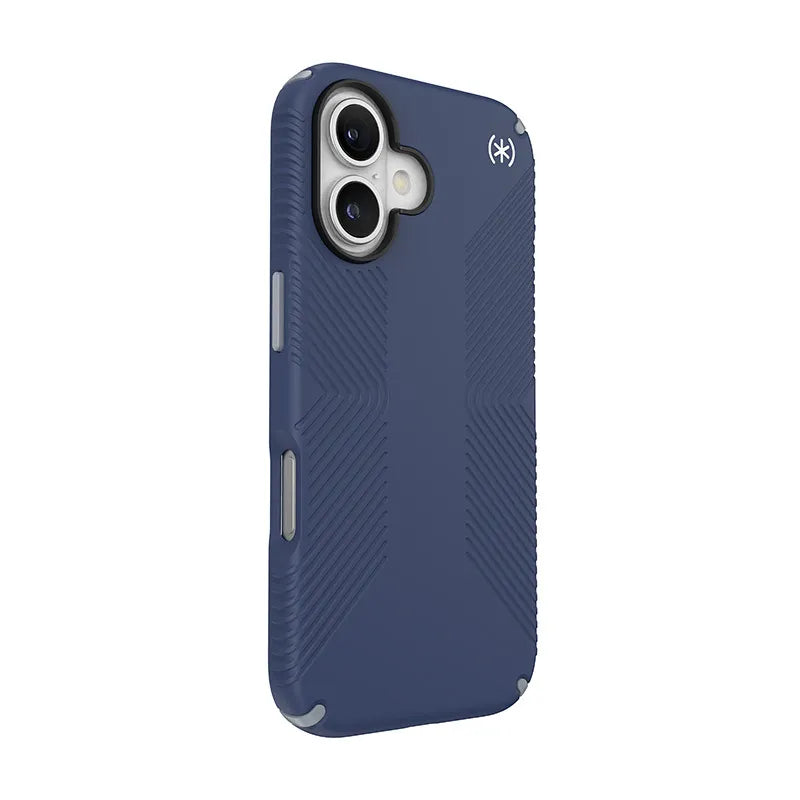 Speck Presidio2 Grip - Dėklas iPhone 16 (Coastal Blue / Dust Gray / White)