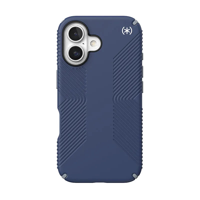 Speck Presidio2 Grip - Dėklas iPhone 16 (Coastal Blue / Dust Gray / White)
