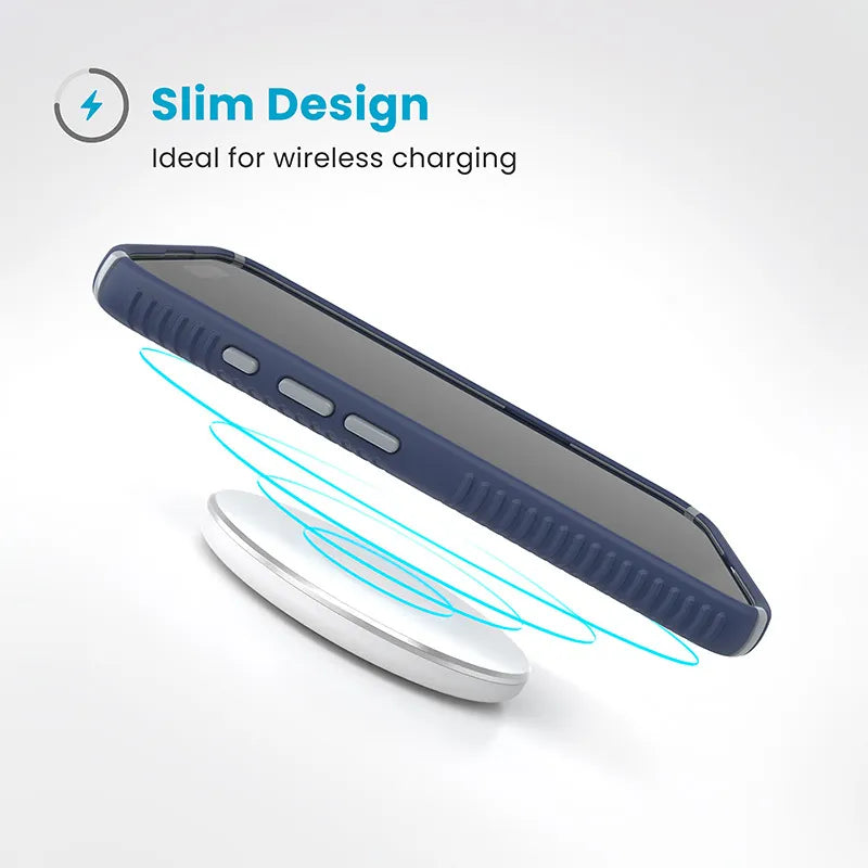 Speck Presidio2 Grip - Dėklas iPhone 16 (Coastal Blue / Dust Gray / White)