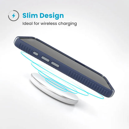Speck Presidio2 Grip - Dėklas iPhone 16 (Coastal Blue / Dust Gray / White)