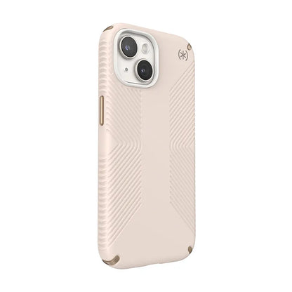 Speck Presidio2 Grip – dėklas iPhone 16e / iPhone 15 / iPhone 14 / iPhone 13 (Bleached Bone / Heirloom Gold / Hazel Brown)
