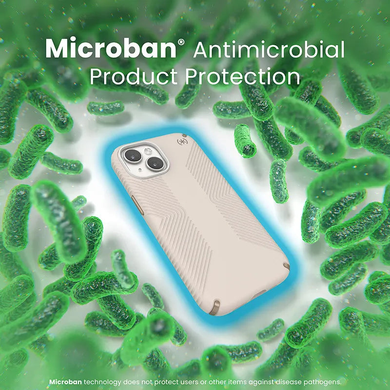 Speck Presidio2 Grip – dėklas iPhone 16e / iPhone 15 / iPhone 14 / iPhone 13 (Bleached Bone / Heirloom Gold / Hazel Brown)