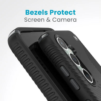 Speck Presidio2 Grip - dėklas Samsung Galaxy S23 FE (juoda/juoda/balta)