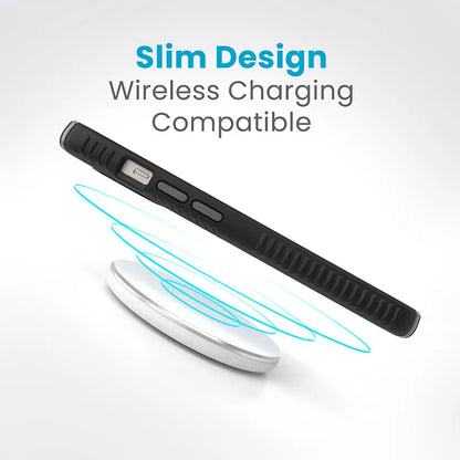 Speck Presidio2 Grip – dėklas, skirtas iPhone 17e / 16e / 15 / 14 / 13 (juoda / pilka / balta)