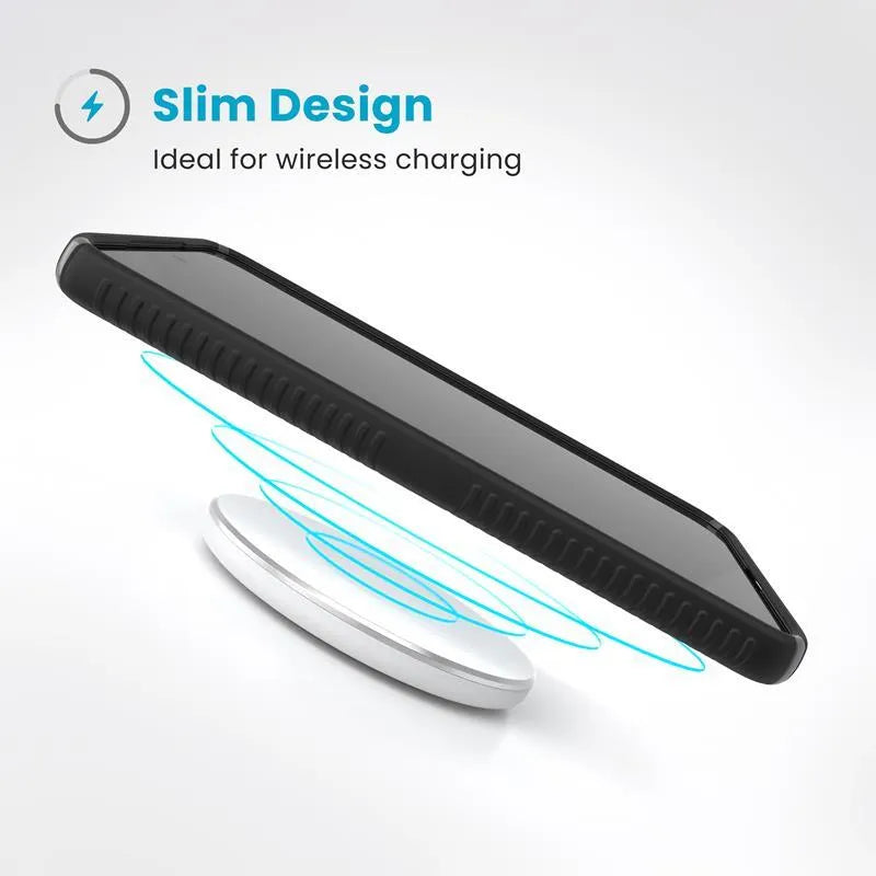 Speck Presidio2 Grip – dėklas, skirtas Samsung Galaxy S25+ / 24+ (juodas/slate pilkas/baltas)