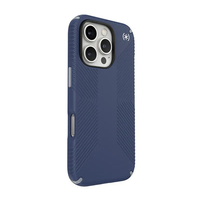 Speck Presidio2 Grip – „iPhone 16 Pro“ dėklas (Coastal Blue / Dust Gray / White)