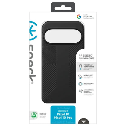 Speck Presidio2 Grip Magnet – Google Pixel 10 / Google Pixel 10 Pro dėklas (juodas/skalūno pilkas)