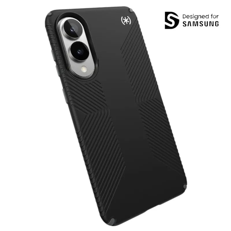 Speck Presidio2 Grip Magnet - Samsung Galaxy S25 Edge dėklas su MagSafe (juodas/šiferio pilkumas/baltas)