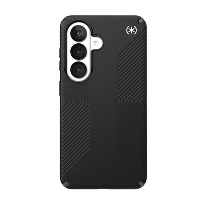 Speck Presidio2 Grip Magnet – Samsung Galaxy S26 MagSafe dėklas (juoda/skalūno pilka/balta)