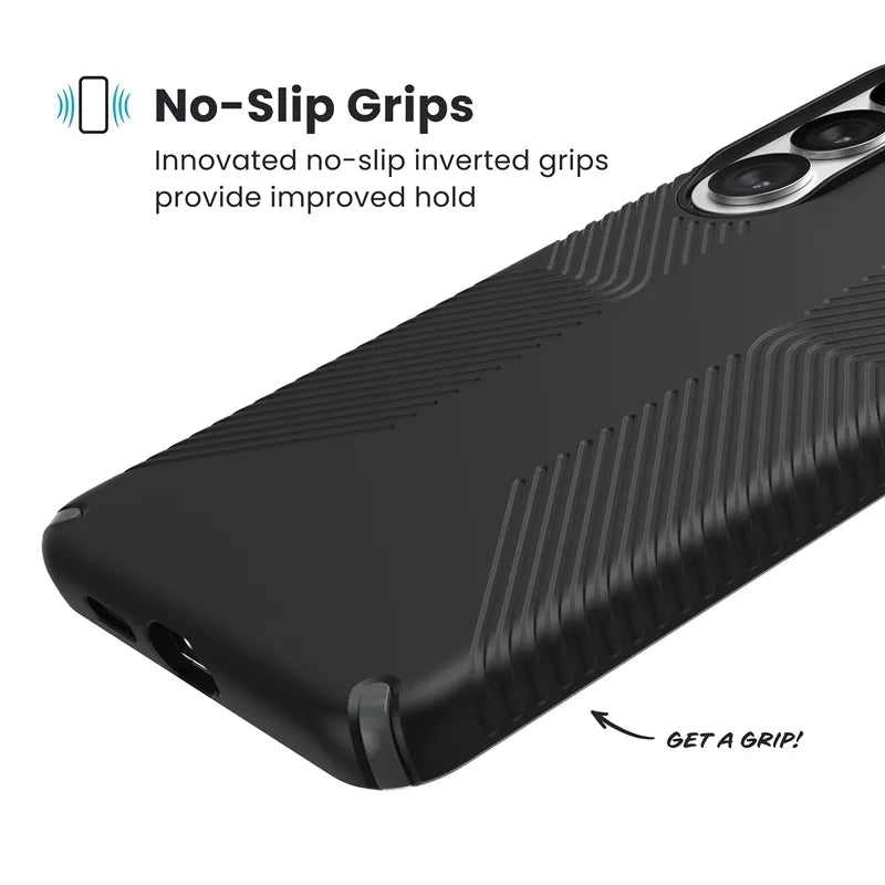 Speck Presidio2 Grip Magnet - Samsung Galaxy S26+ MagSafe dėklas (Juoda/Slate Gray/Balta)