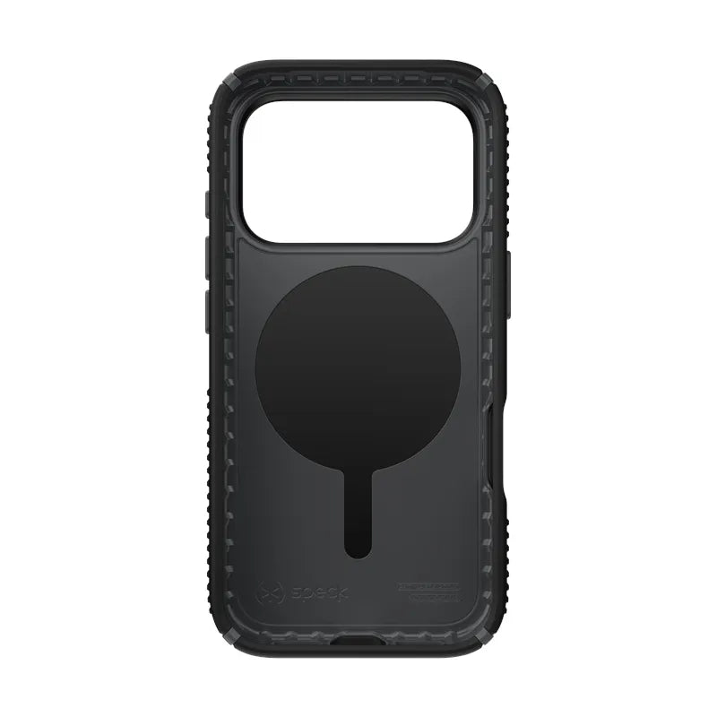 Speck Presidio2 Grip MagSafe – dėklas iPhone 17 Pro (juodos / skalūno pilkos / baltos spalvos)