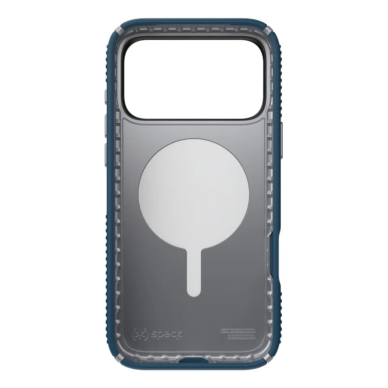 Speck Presidio2 Grip MagSafe - dėklas iPhone 17 Pro Max (Deep Sea/Silver Metallic)