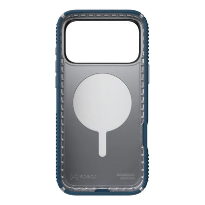 Speck Presidio2 Grip MagSafe - dėklas iPhone 17 Pro Max (Deep Sea/Silver Metallic)