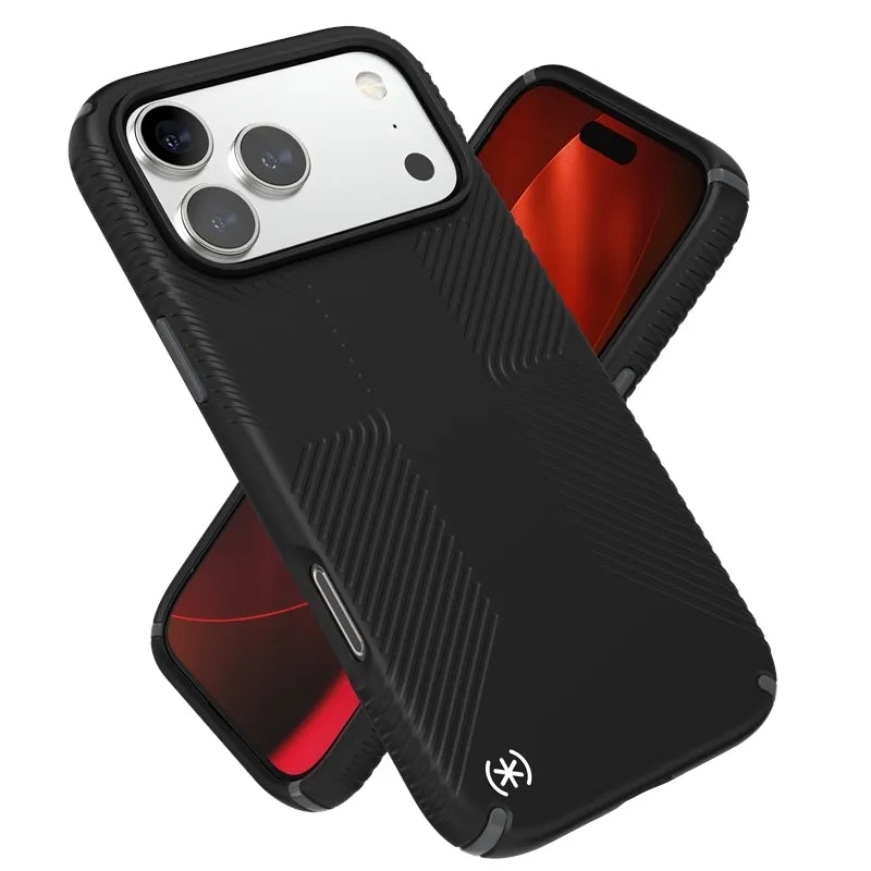 Speck Presidio2 Grip MagSafe - dėklas iPhone 17 Pro Max (juoda / pilka / balta)