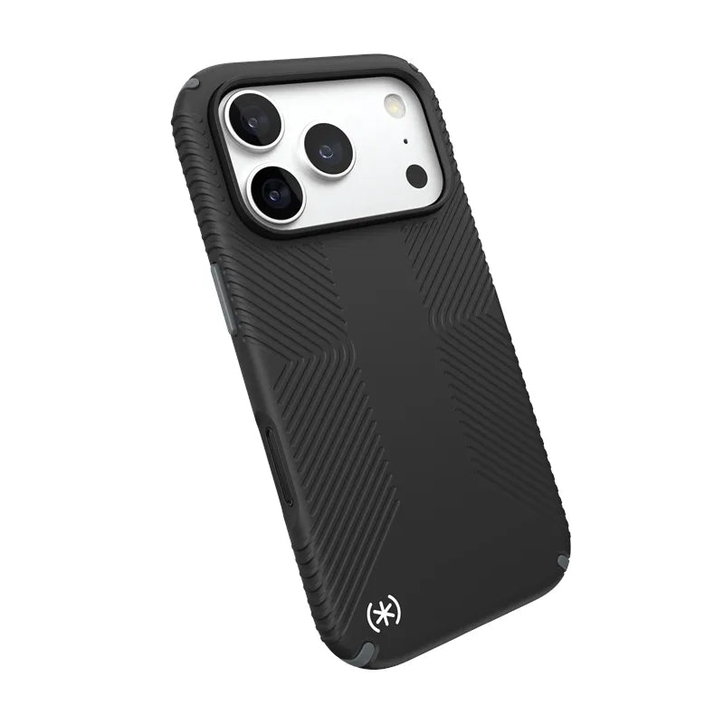 Speck Presidio2 Grip MagSafe – dėklas, skirtas iPhone 18 Pro / 17 Pro (juodas)