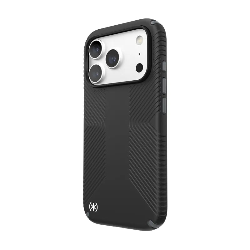 Speck Presidio2 Grip MagSafe – dėklas, skirtas iPhone 18 Pro / 17 Pro (juodas)