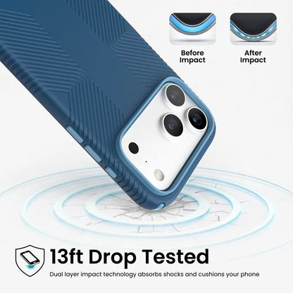 Speck Presidio2 Grip MagSafe dėklas, skirtas iPhone 18 Pro Max / 17 Pro Max (Deep Sea)