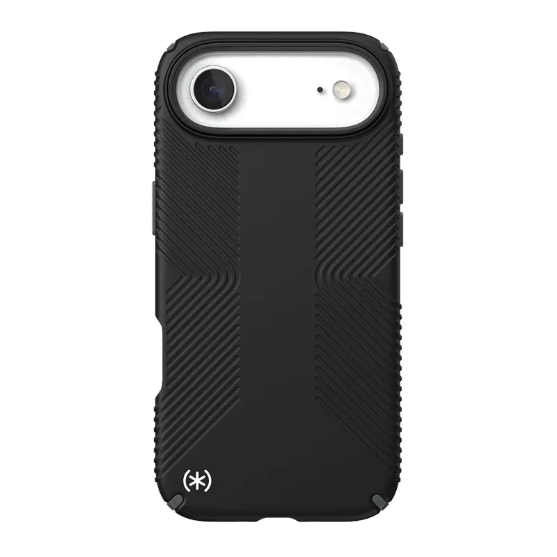 Speck Presidio2 Grip MagSafe - iPhone dėklas (juoda / slyvio pilka / balta)