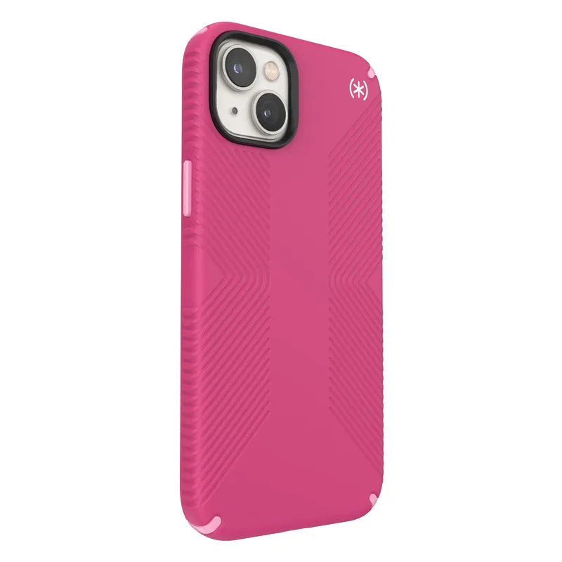 Speck Presidio2 Grip MagSafe – neslystantis „iPhone 14 Plus“ dėklas (Digitalpink / Blossompink / White)