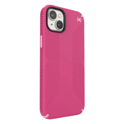 Speck Presidio2 Grip MagSafe – neslystantis „iPhone 14 Plus“ dėklas (Digitalpink / Blossompink / White)