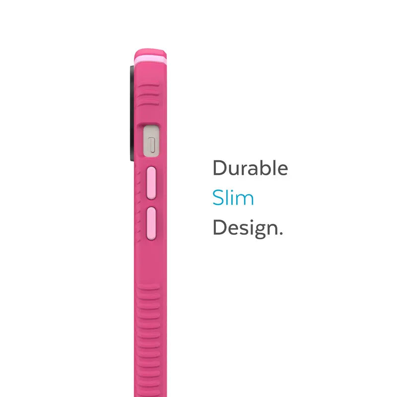 Speck Presidio2 Grip MagSafe – neslystantis „iPhone 14 Plus“ dėklas (Digitalpink / Blossompink / White)