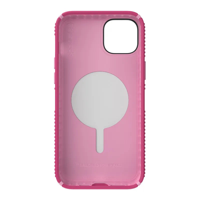 Speck Presidio2 Grip MagSafe – neslystantis „iPhone 14 Plus“ dėklas (Digitalpink / Blossompink / White)