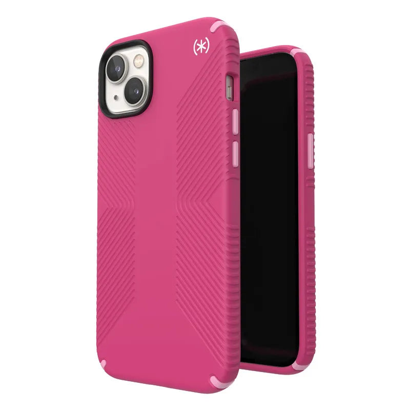 Speck Presidio2 Grip MagSafe – neslystantis „iPhone 14 Plus“ dėklas (Digitalpink / Blossompink / White)