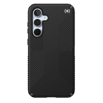 Speck Presidio2 Grip – Samsung Galaxy S24 FE dėklas (juoda/plieninė pilka/balta)