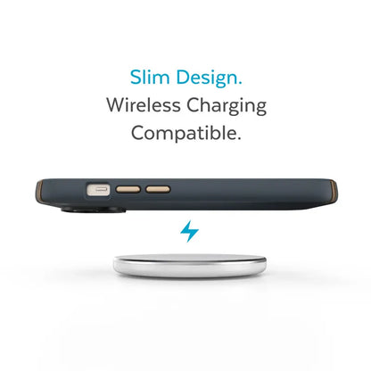Speck Presidio2 Pro – Antibakterinis dėklas telefonui iPhone 15 Plus / 14 Plus (anglies / vėsios bronzos / skalūno spalvos)