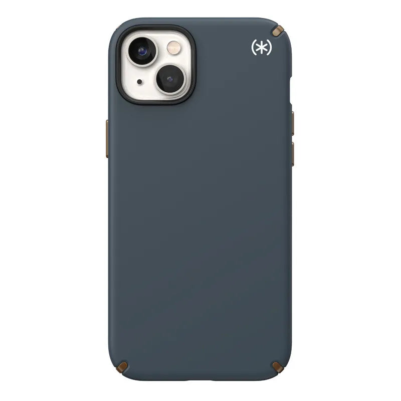 Speck Presidio2 Pro – Antibakterinis dėklas telefonui iPhone 15 Plus / 14 Plus (anglies / vėsios bronzos / skalūno spalvos)