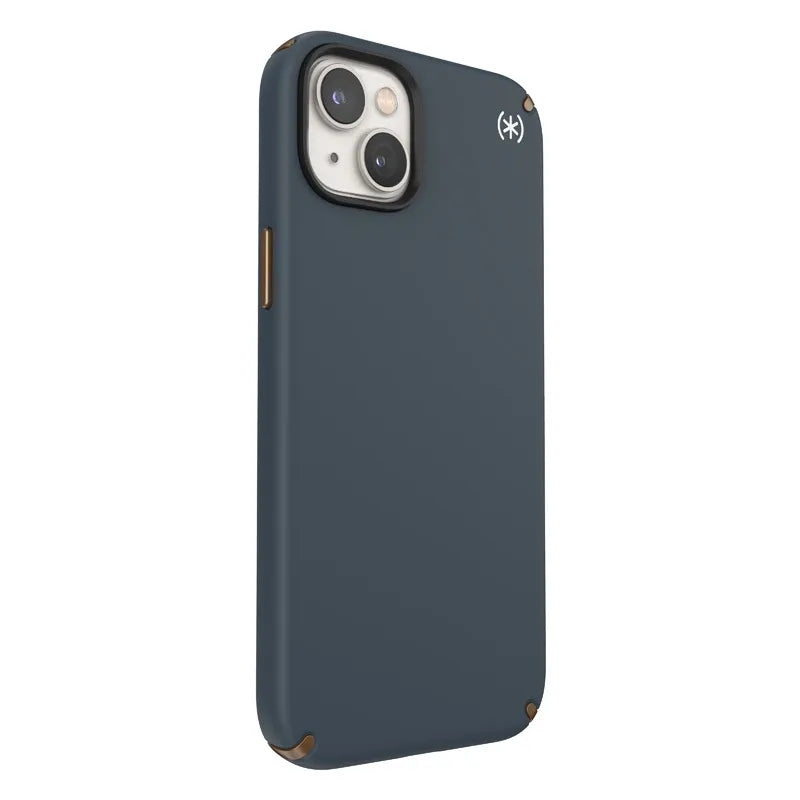 Speck Presidio2 Pro – Antibakterinis dėklas telefonui iPhone 15 Plus / 14 Plus (anglies / vėsios bronzos / skalūno spalvos)