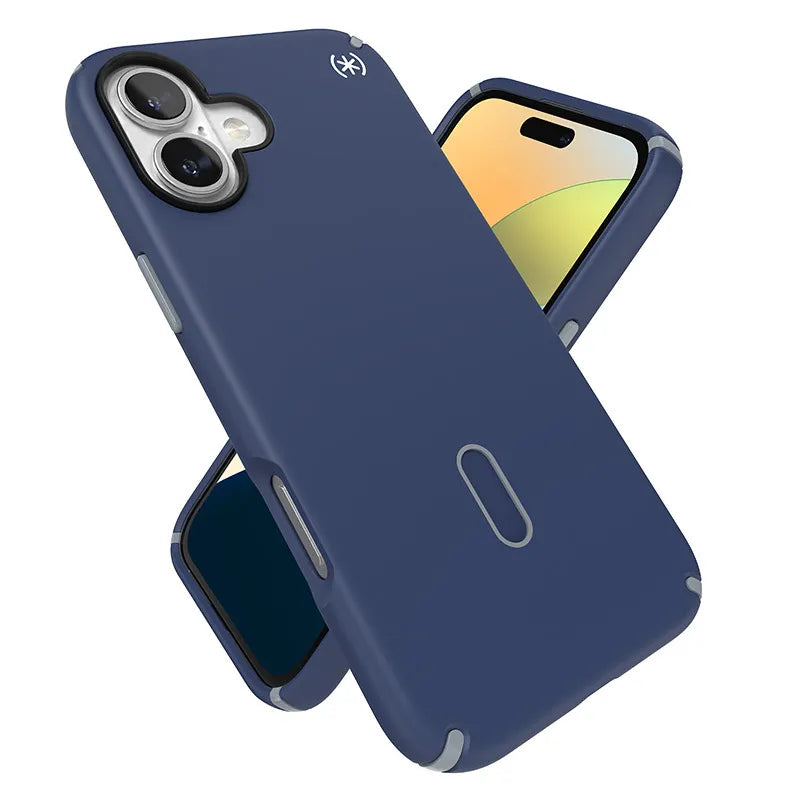Speck Presidio2 Pro ClickLock ir MagSafe dėklas – iPhone 16 Plus dėklas (Coastal Blue / Dust Gray / White)