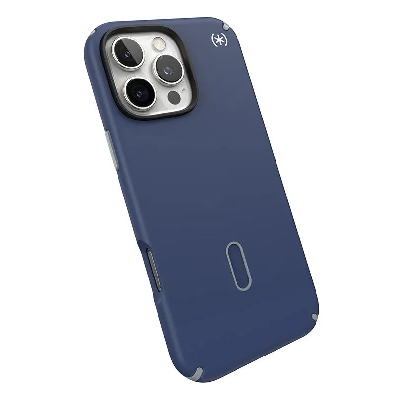 Speck Presidio2 Pro ClickLock ir MagSafe dėklas „iPhone 16 Pro Max“ (Coastal Blue / Dust Gray / White)