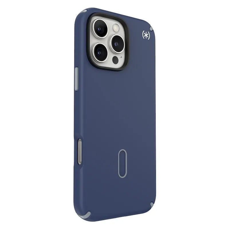 Speck Presidio2 Pro ClickLock ir MagSafe dėklas „iPhone 16 Pro Max“ (Coastal Blue / Dust Gray / White)