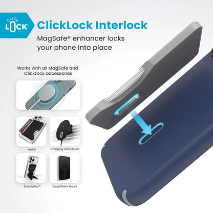 Speck Presidio2 Pro ClickLock ir MagSafe dėklas „iPhone 16 Pro Max“ (Coastal Blue / Dust Gray / White)