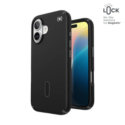 Speck Presidio2 Pro ClickLock & MagSafe - Dėklas iPhone 16 (Juodos / Šalavijų pilkos / Baltos spalvos)