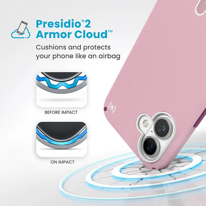 Speck Presidio2 Pro ClickLock & MagSafe – Dėklas „iPhone 16 Plus“ (Wednesday Pink / Boysenberry Purple / White)