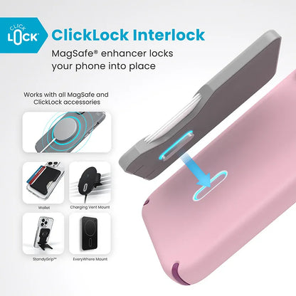 Speck Presidio2 Pro ClickLock & MagSafe – Dėklas „iPhone 16 Plus“ (Wednesday Pink / Boysenberry Purple / White)