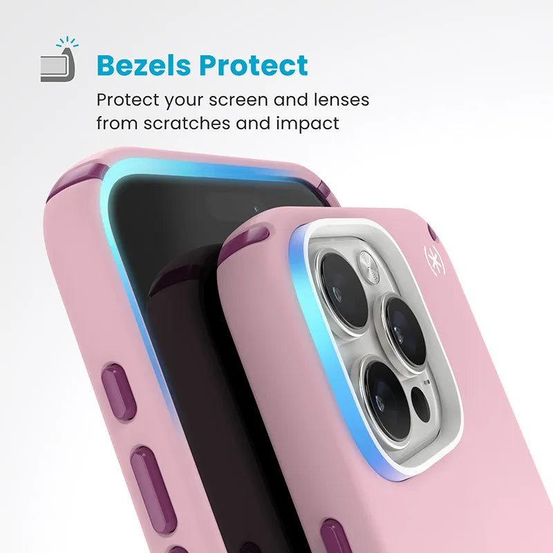 Speck Presidio2 Pro ClickLock & MagSafe – dėklas iPhone 16 Pro Max (Wednesday Pink / Boysenberry Purple / White)