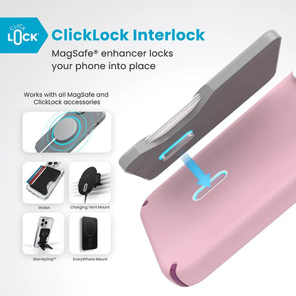 Speck Presidio2 Pro ClickLock & MagSafe – dėklas iPhone 16 Pro Max (Wednesday Pink / Boysenberry Purple / White)