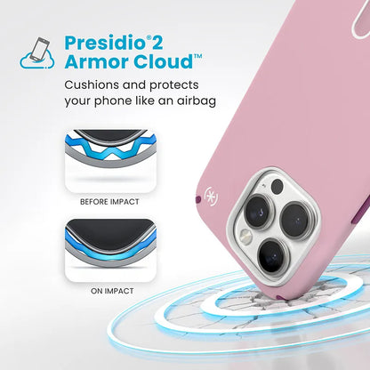 Speck Presidio2 Pro ClickLock & MagSafe – dėklas iPhone 16 Pro (Wednesday Pink / Boysenberry Purple / White)