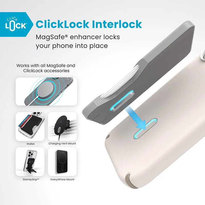 Speck Presidio2 Pro ClickLock & MagSafe – iPhone 16 dėklas (Bleached Bone / Heirloom Gold / Hazel Brown)